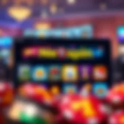 User interface showcasing Neospin Casino's game selection with vibrant icons and engaging graphics