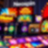 Colorful assortment of online casino slot games with vibrant themes and glowing symbols