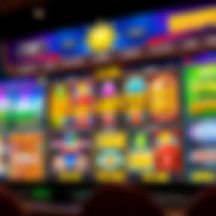 User interface of Neospin Australia showing a variety of slot games with vibrant graphics