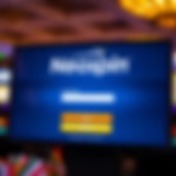 Login screen for accessing Neospin pokies account with username and password fields