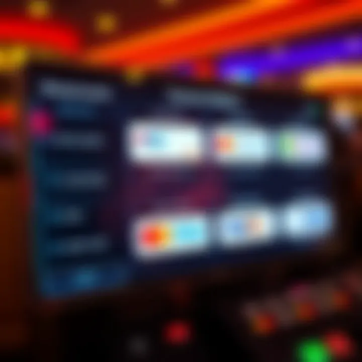 Digital interface displaying various payment options for depositing and withdrawing funds securely