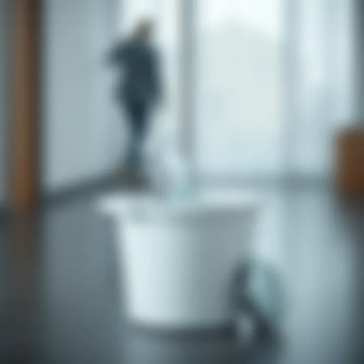 Neo Spin Go mop bucket showing water drainage and spinning function for efficient cleaning