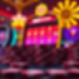 Bright casino chips and a glowing slot machine representing Neo Spins no deposit bonus offers