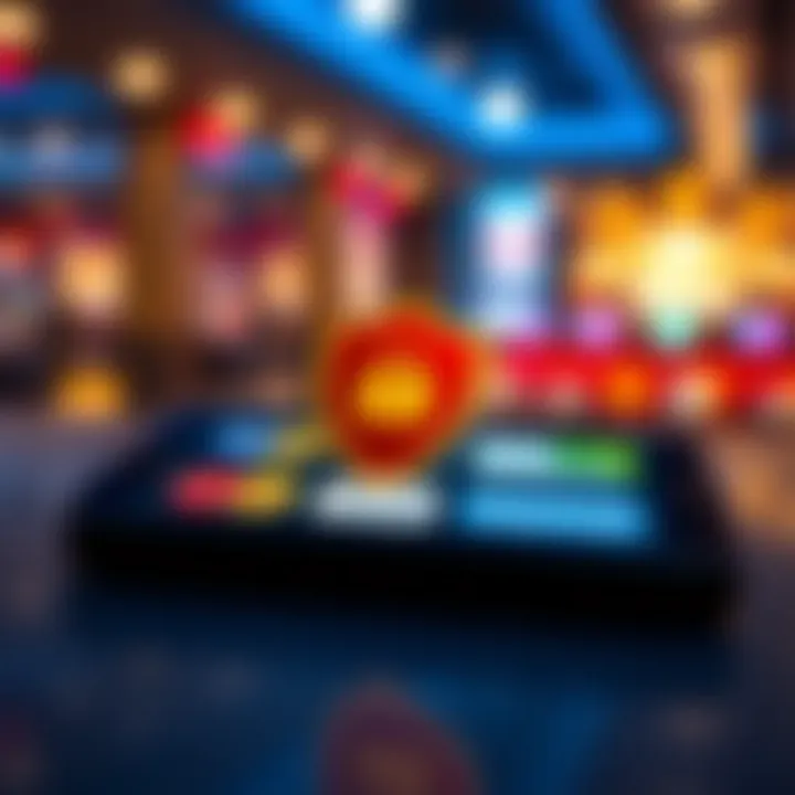 Secure online payment options displayed on a digital device with a shield symbolizing safety