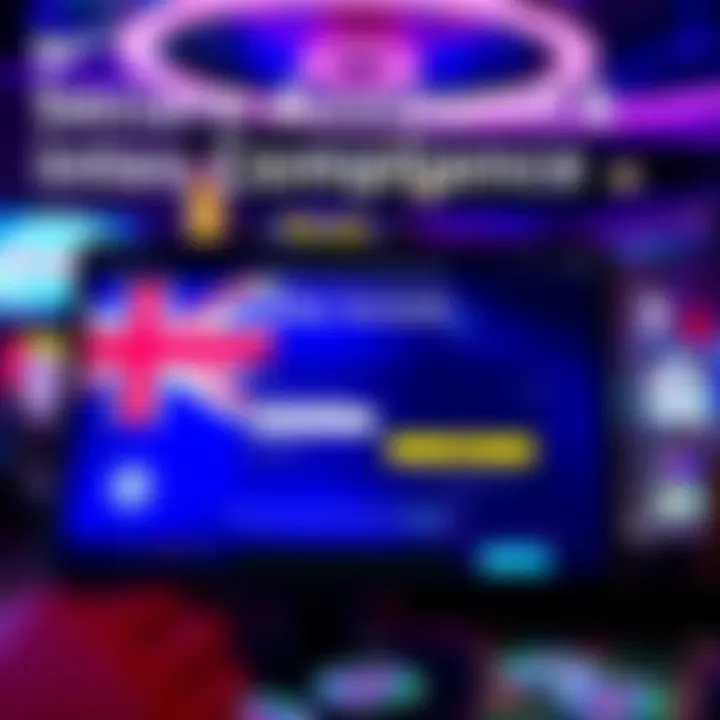 Graphic illustrating secure account setup and compliance with Australian online gaming regulations