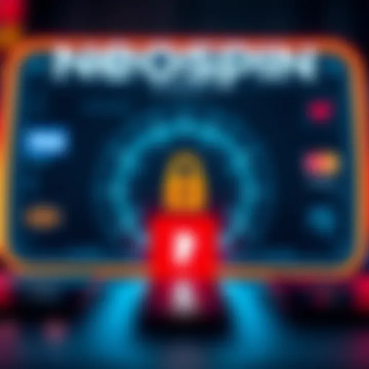 Secure online payment icons with digital padlock and transaction symbols