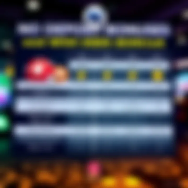 Comparison chart displaying bonus features of Neospin against other online casinos in Australia