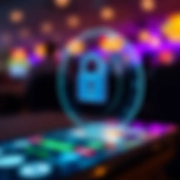 Secure online casino transaction with padlock symbol representing data protection on mobile device