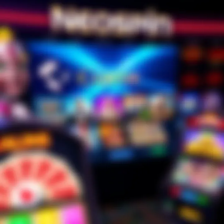 Selection of colorful casino games displayed on a vibrant digital interface