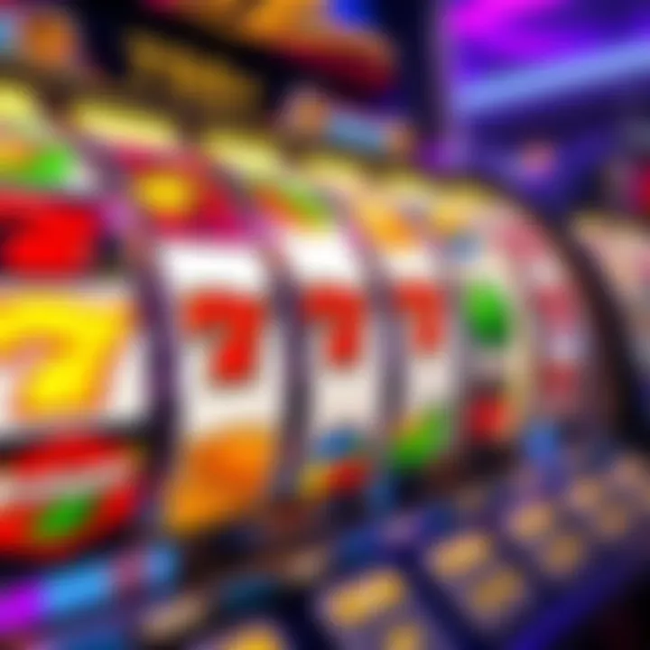 Neospin Casino Free Spins on Slot Reels Colorful slot machine reels displaying various casino symbols like fruits and lucky sevens