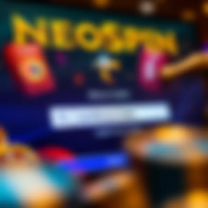 Neospin Casino interface showing login bonus code input