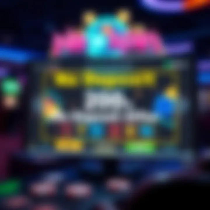 Graphic showing a virtual casino interface highlighting a no deposit offer available for Australian players