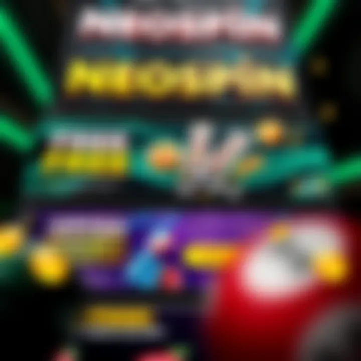Illustration of promotional banners highlighting special casino offers and bonus terms