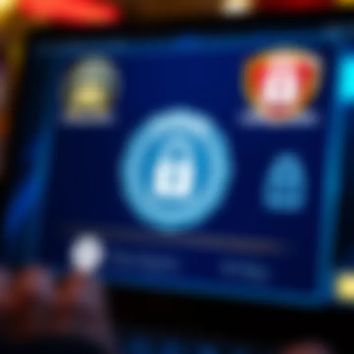 Secure online casino interface showing licensed certificate and encryption symbols