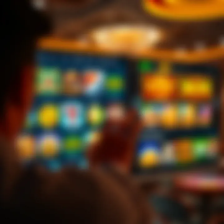 User exploring the Neospin gaming platform interface with various slot games displayed