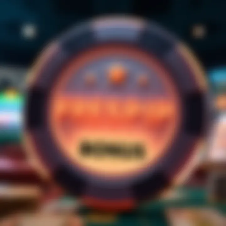 Illustration showing a virtual casino chip with a glowing effect, symbolizing the Neospin free chip offer for Australian players