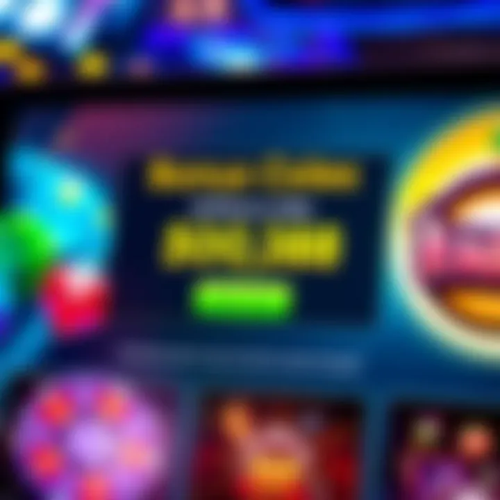 Online casino interface showing bonus code entry and reward confirmation