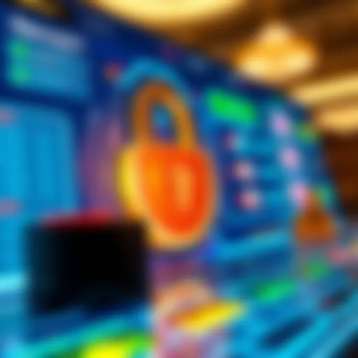 Secure online gambling platform with digital padlock and betting icons representing safety and trust
