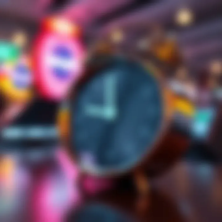 Illustration of a digital clock symbolizing the typical waiting times for Neospin withdrawal transactions