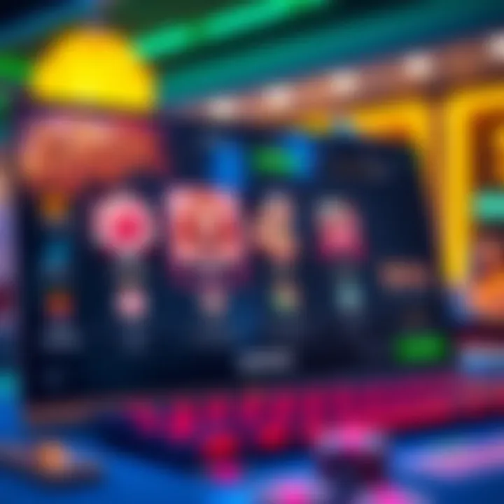 User interface showing key features and navigation options of Neospins platform