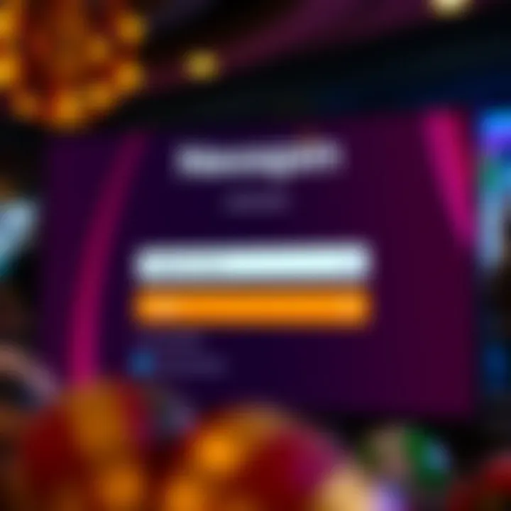 User interface showcasing the registration and login options on Neospins platform