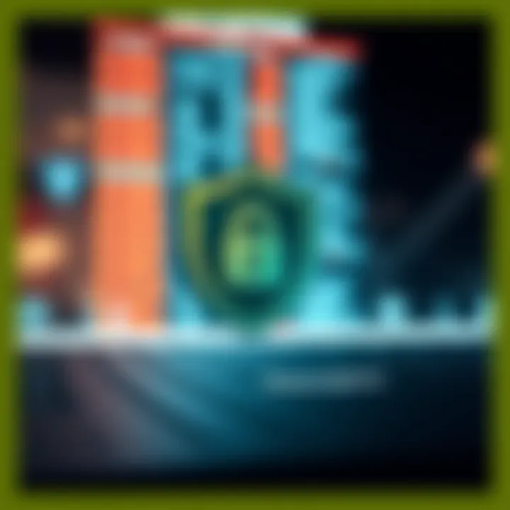 Visual representation of security measures and data protection in online platform