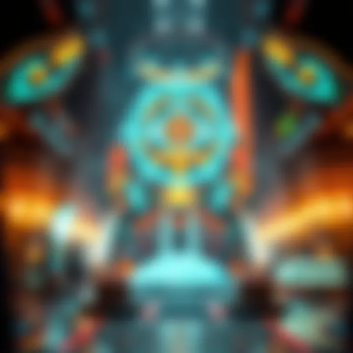 Futuristic Setting Concept Art for RWBY Neo Series Concept art showing a futuristic setting tied to the RWBY universe with glowing elements and intricate designs