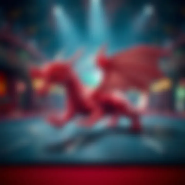 Close-up of Neo Dragonoid spinning rapidly on a battle arena surface