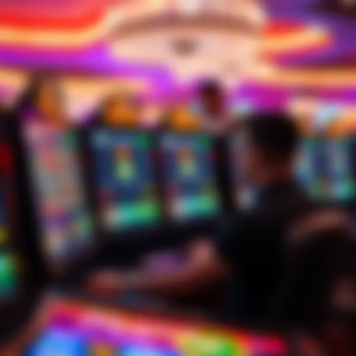 Player interacting with a digital gaming platform highlighting clear controls and payout information