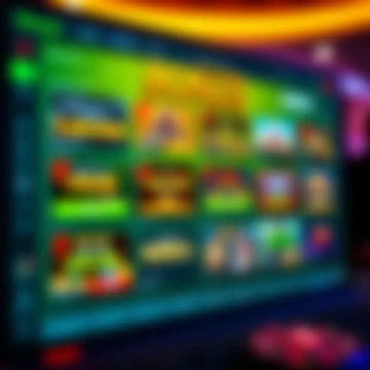 A vibrant online casino dashboard displaying various bonus offers and codes on screen