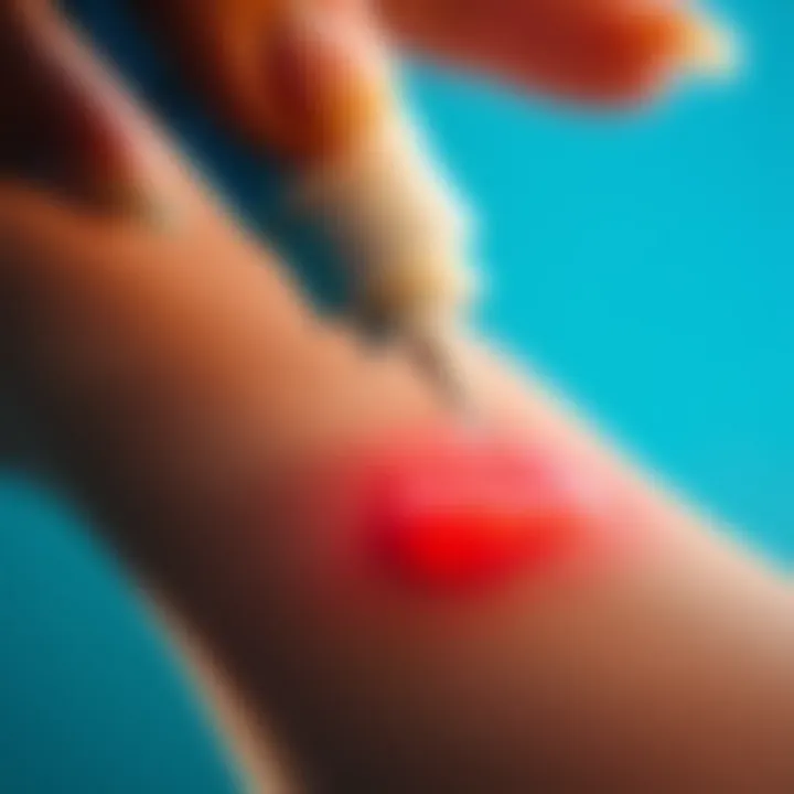 Neospin Cream Applied for Skin Inflammation Relief Close-up of a topical cream tube being dispensed onto skin with inflammation