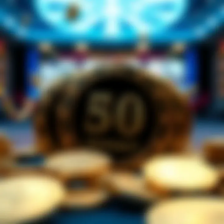 Visual Representation of No Deposit Bonus Tokens and Rewards Graphic depicting gaming coins and bonus tokens representing no deposit rewards