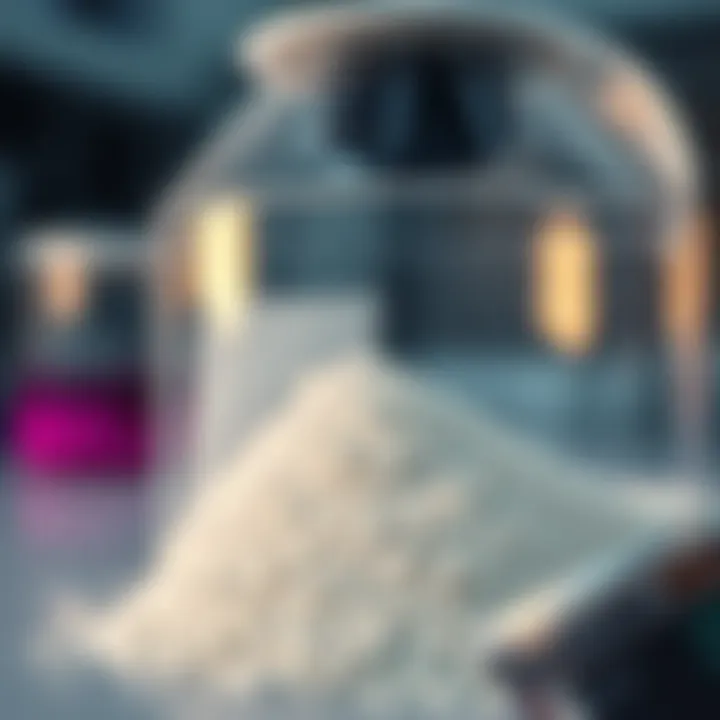 Granular Texture of Neospin Powder in Laboratory Setting Close-up view of fine neospin powder granules in a laboratory container
