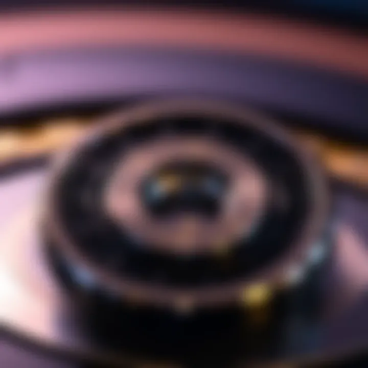 Close-up view of a Neospin spinner showcasing its sleek metallic design and precision bearings
