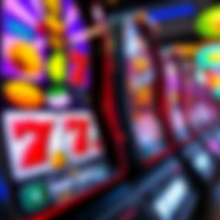 Digital Pokies Reels Display Colorful digital pokies reels showing various symbols like fruits and lucky sevens