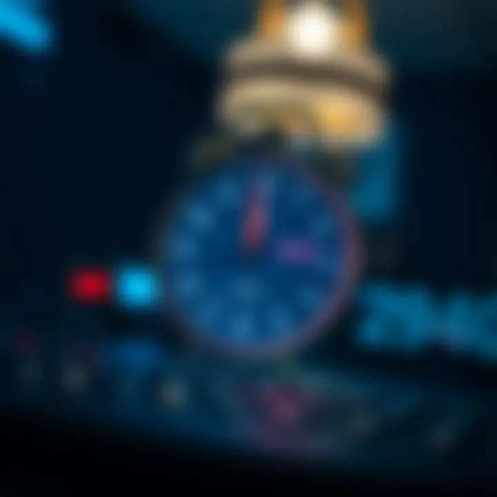 Secure Online Payment Showing Delay in Credit Conceptual representation of secure online payment with clock indicating delay